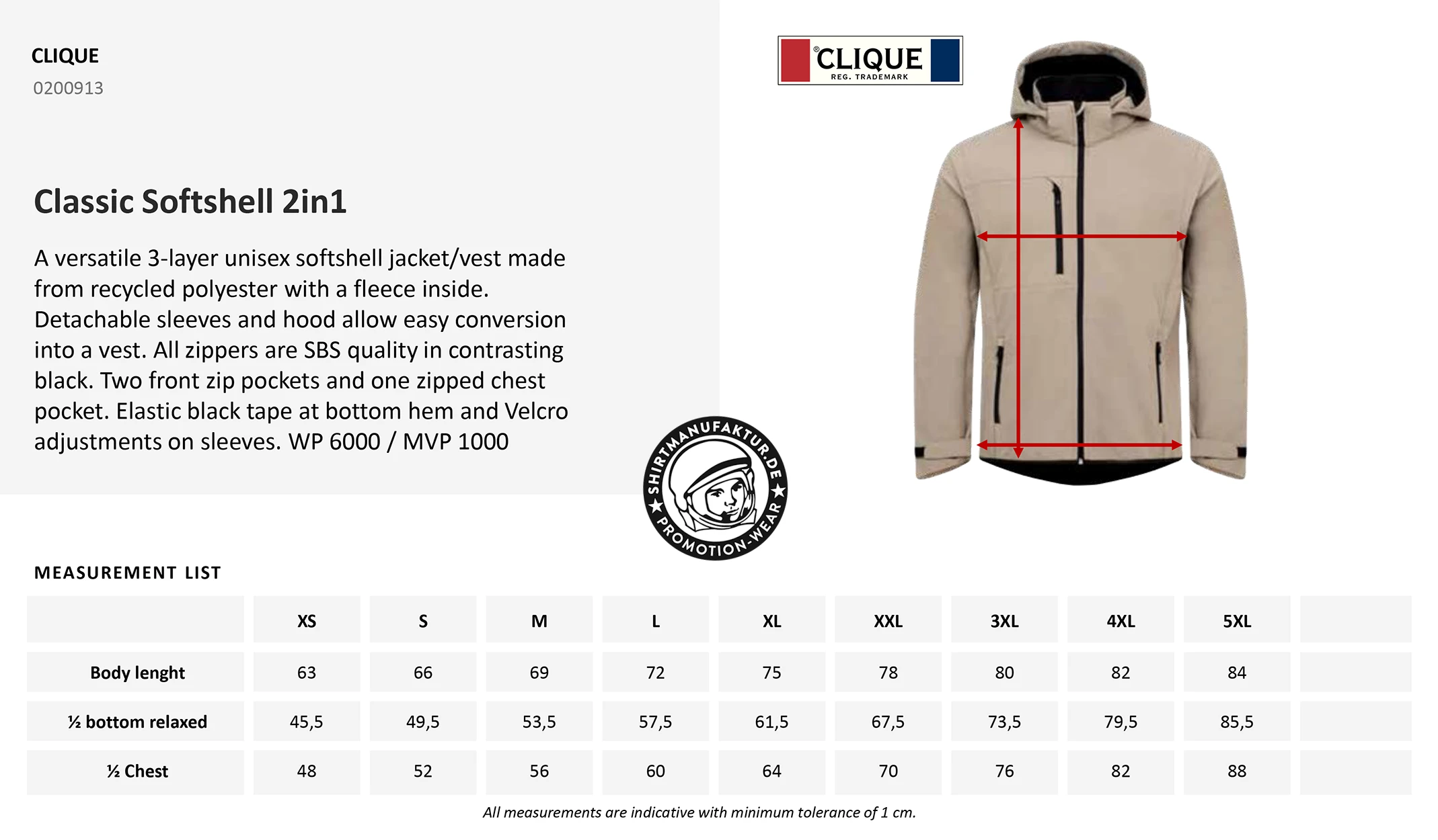 Clique Classic Softshell 2 In 1