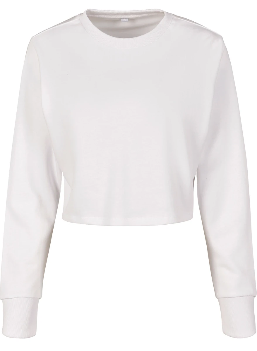 Build Your Brand Ladies Terry Cropped Crew