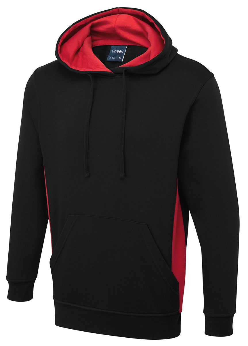 Uneek Two Tone Hooded Sweatshirt