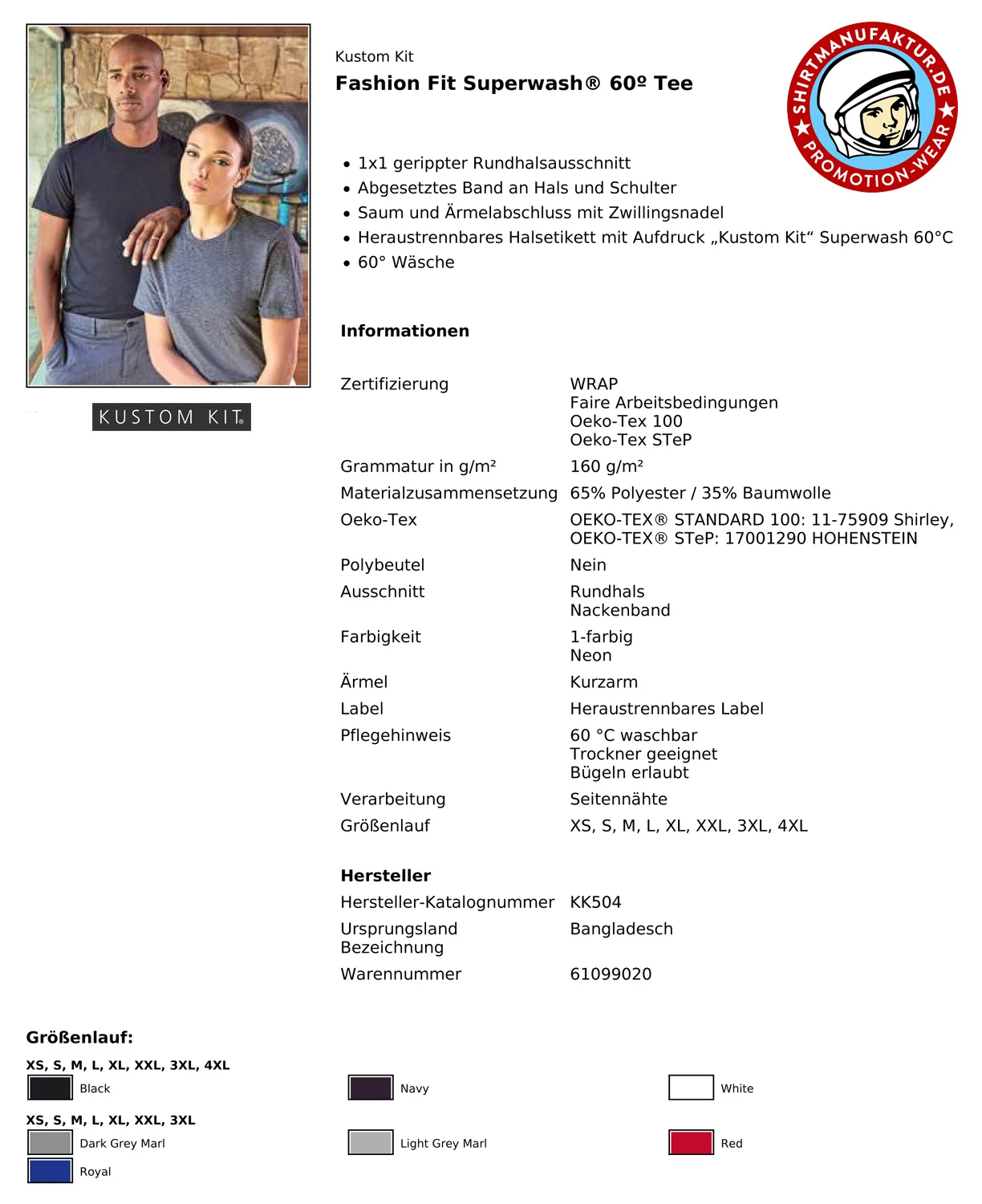 Kustom Kit Fashion Fit Tee