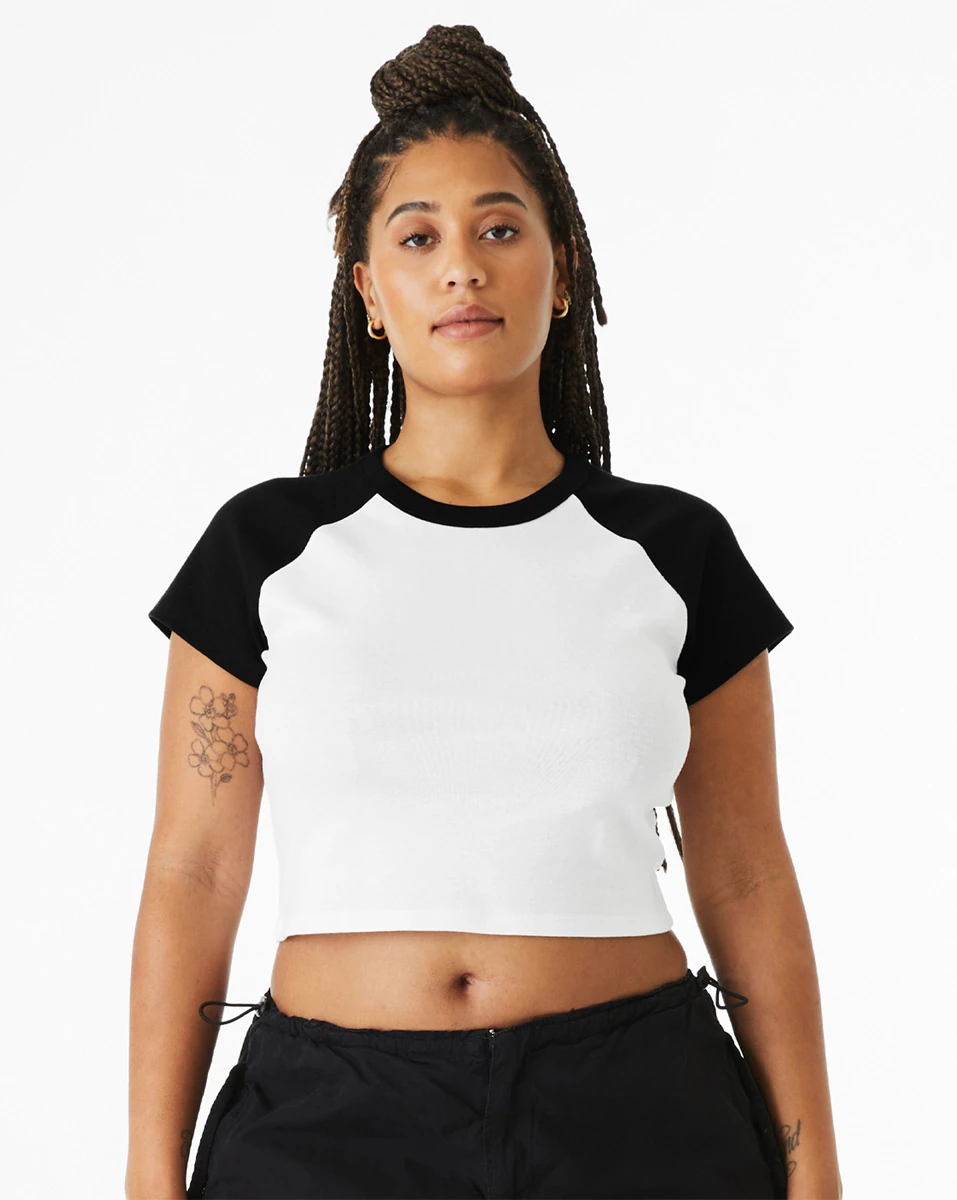 Bella Womens Micro Rib Raglan Baby Tee