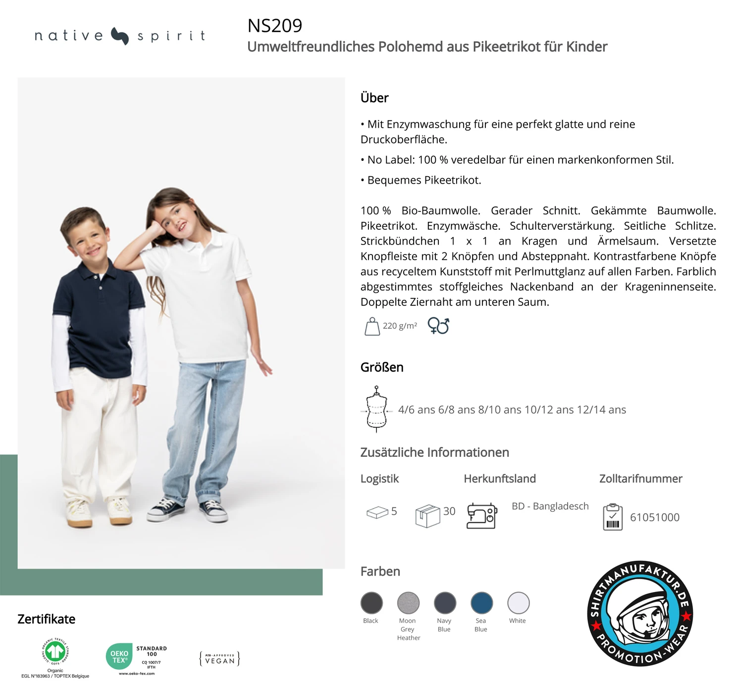 Native Spirit Kids Piqué Polo