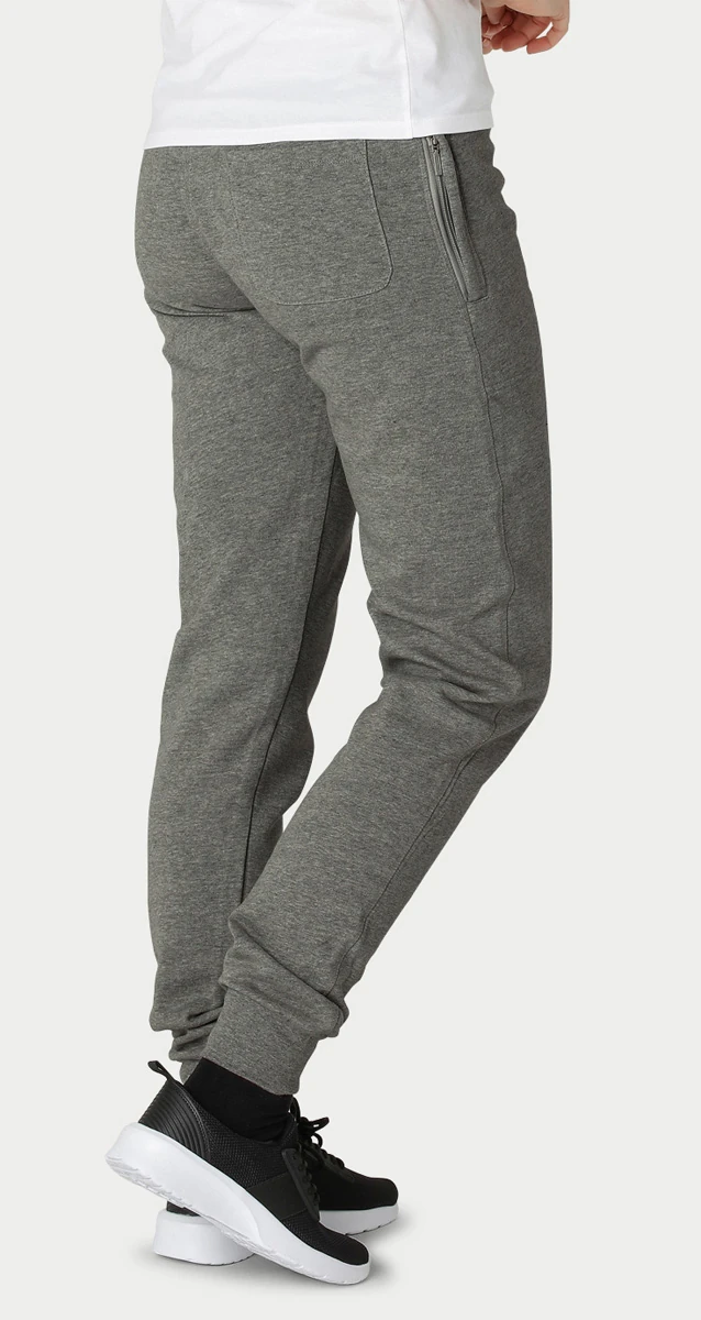 Neutral Sweatpants With Cuff And Zip Pocket