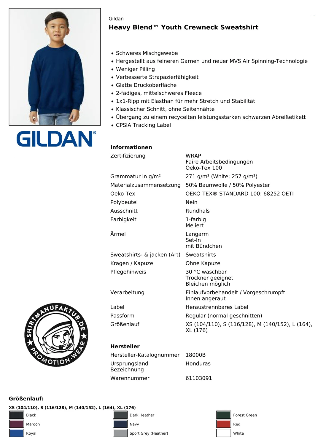 Gildan Heavy Blend Youth Sweatshirt