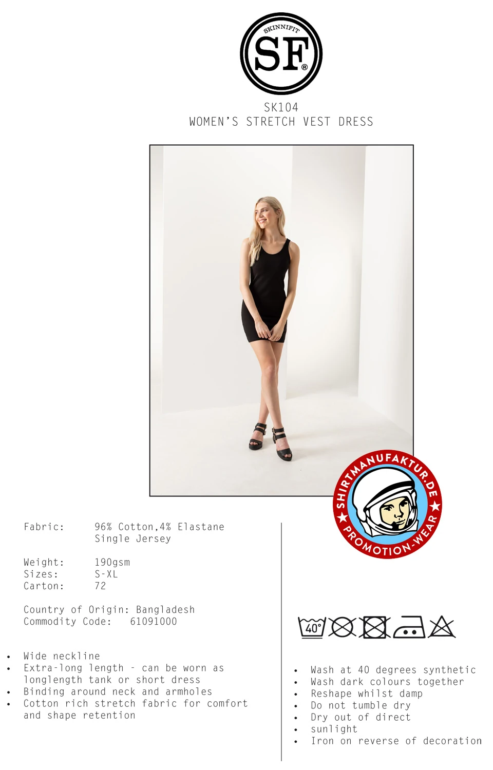 SkinniFit Womens Stretch Vest Dress