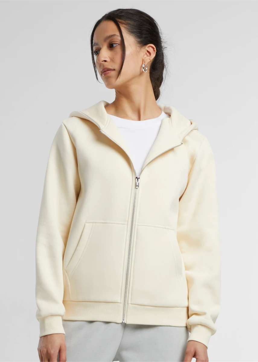 Build Your Brand Ladies Fluffy Zip Hoody
