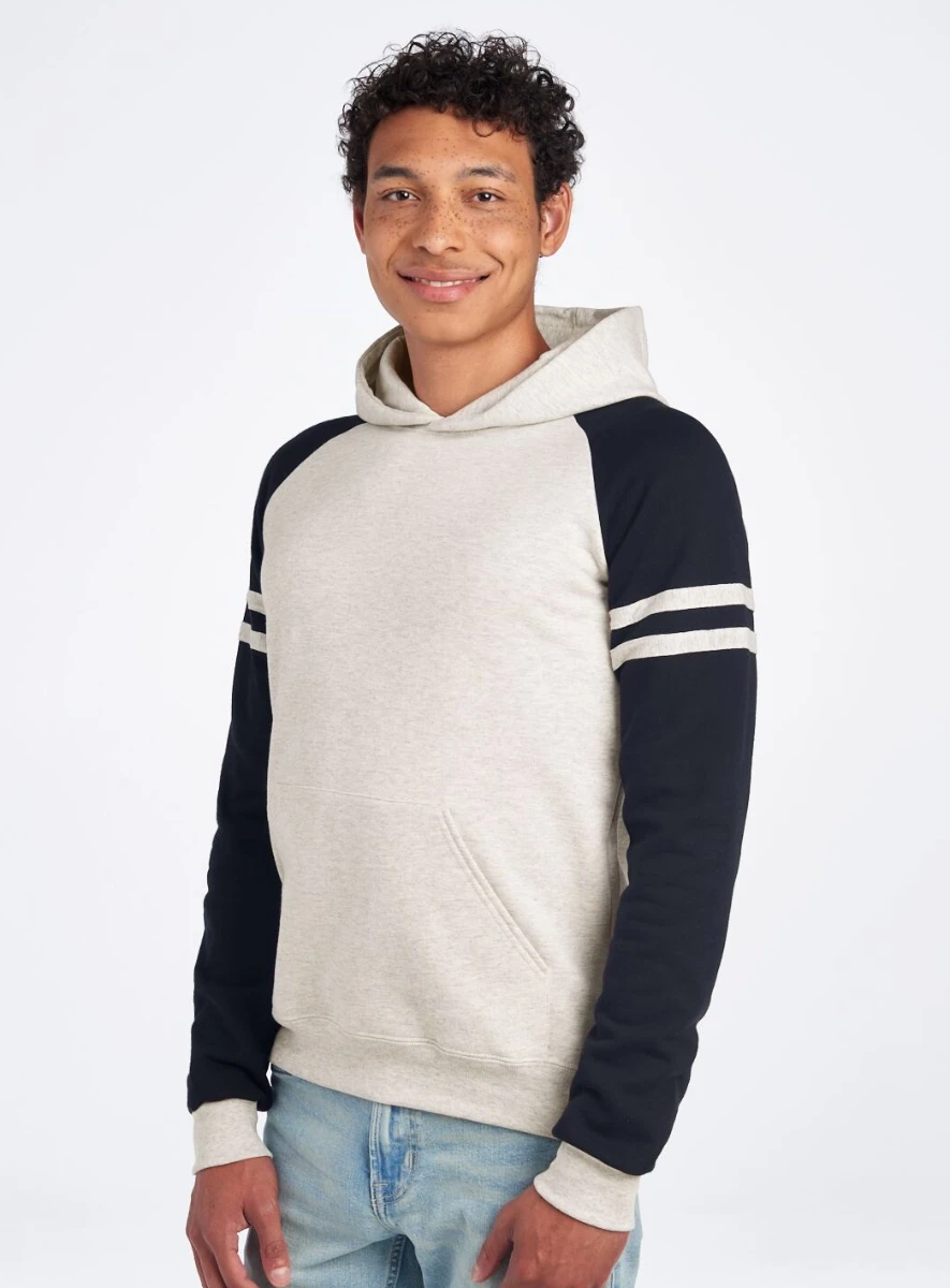 Jerzees Nublend Varsity Colour-Block Hooded Sweatshirt