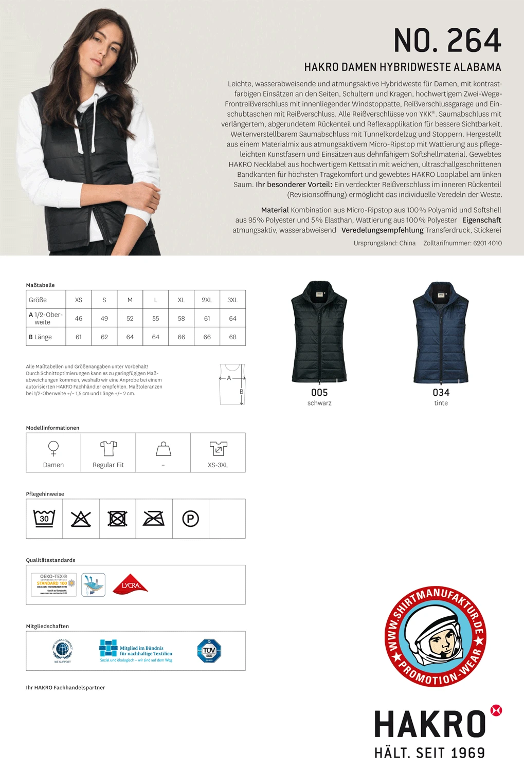 Hakro Ladies Hybrid Vest Contrast