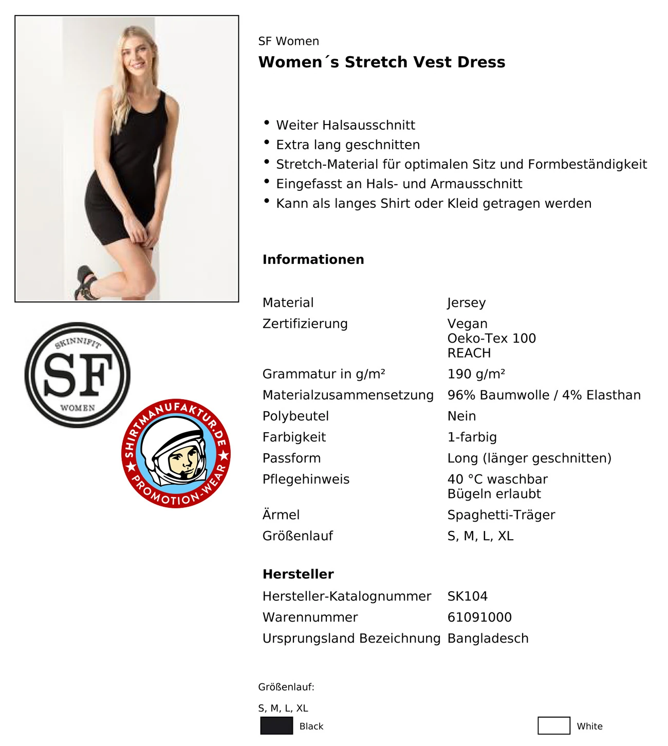 SkinniFit Womens Stretch Vest Dress