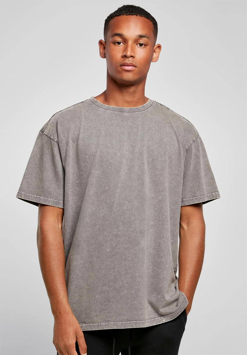 Build Your Brand, Acid Washed Oversized T-Shirt BY189, asphalt