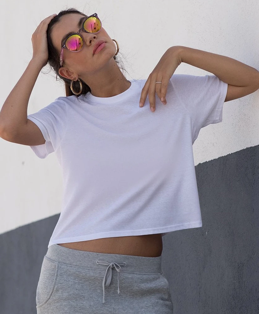 SkinniFit Womens Cropped Boxy T