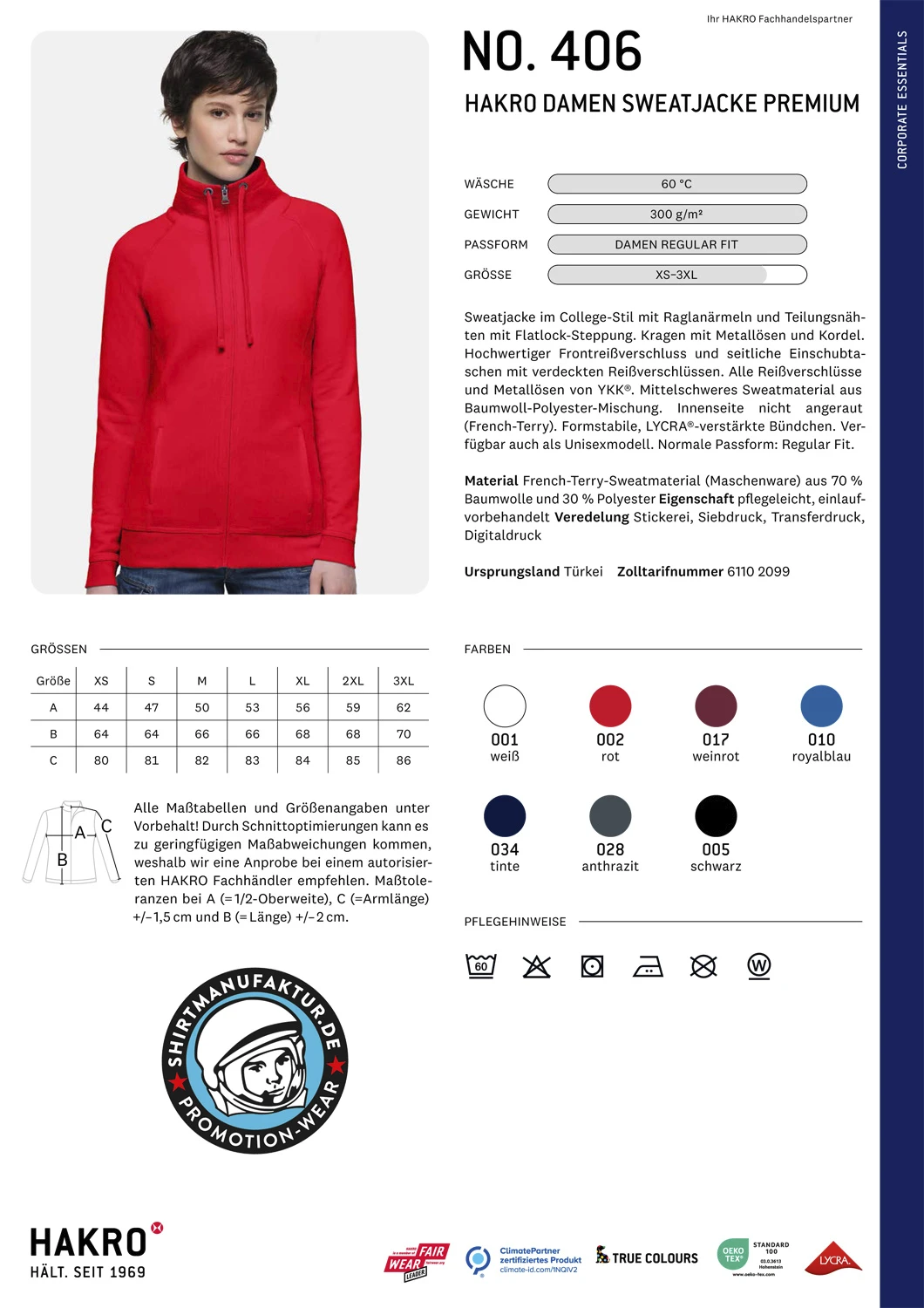 Hakro Ladies Sweatjacket Premium Hakro Ladies Sweatjacket Premium