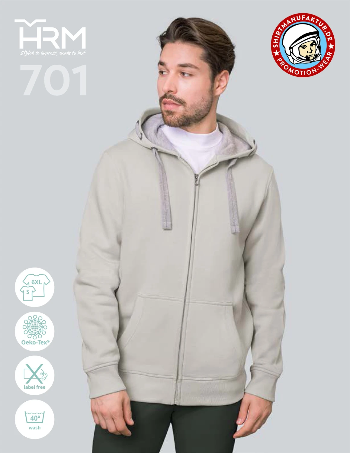 HRM Mens Hooded Jacket