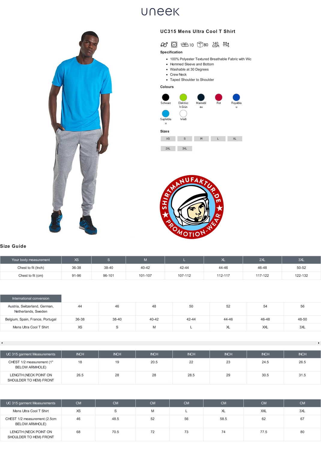 Uneek Mens Ultra Cool T-Shirt
