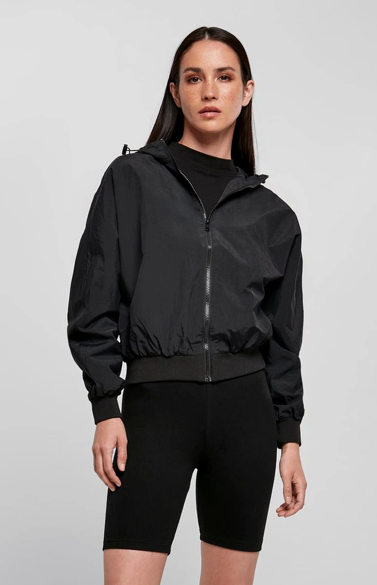 Build Your Brand Ladies Crinkle Batwing Jacket