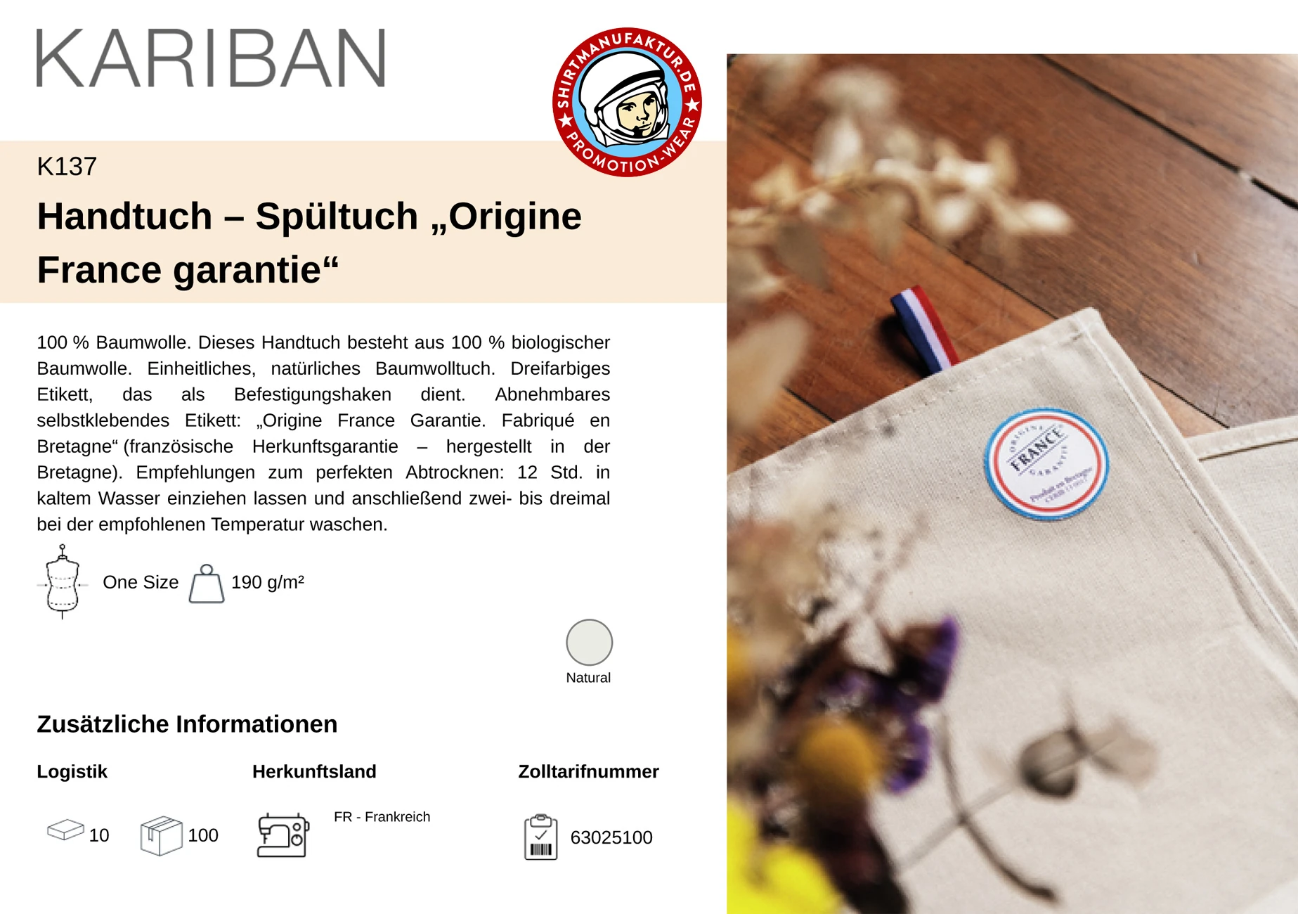 Kariban Handtuch - Spültuch 
