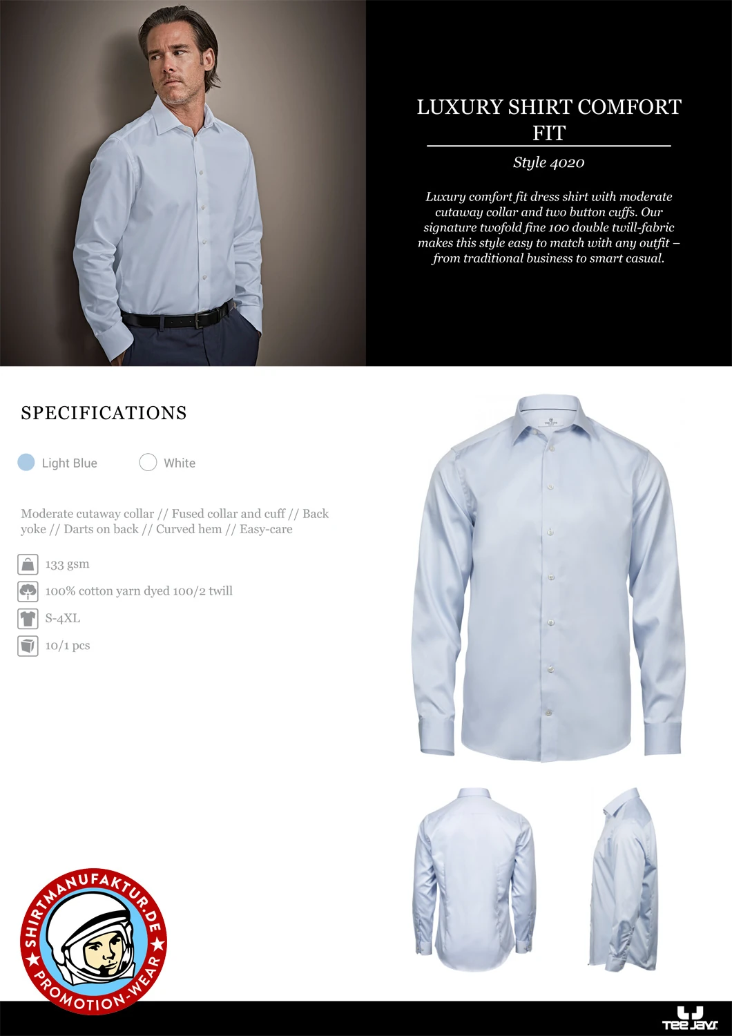 Tee Jays Luxury Shirt Comfort Fit