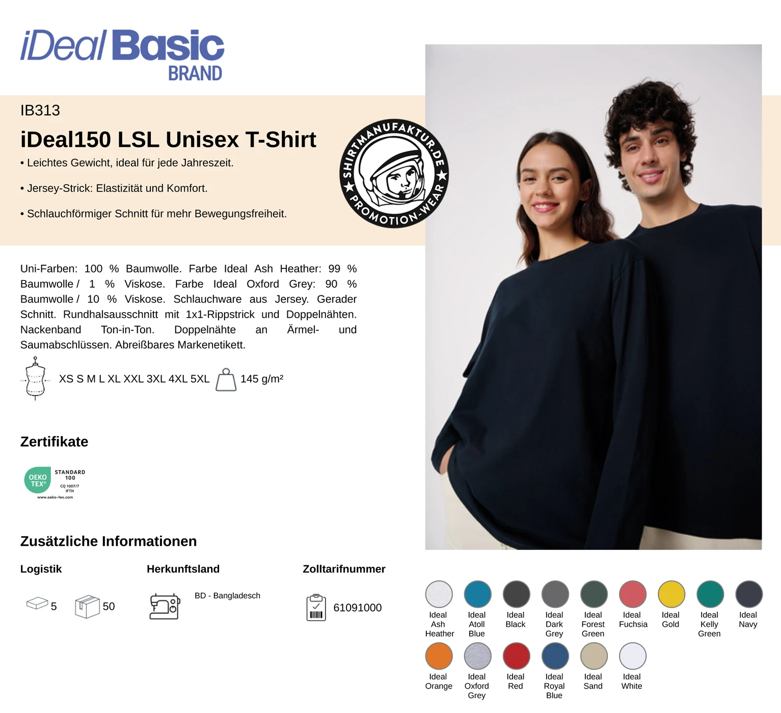 Ideal Basic Unisex 150 Longsleeve