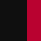 jet black / fire red