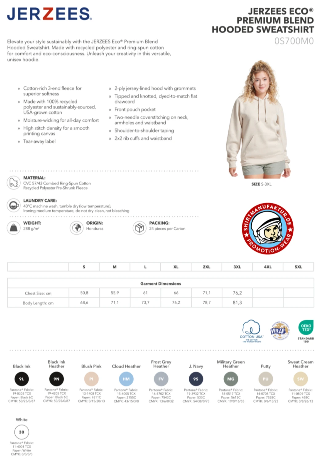 Jerzees Eco Premium Blend Hooded Sweatshirt