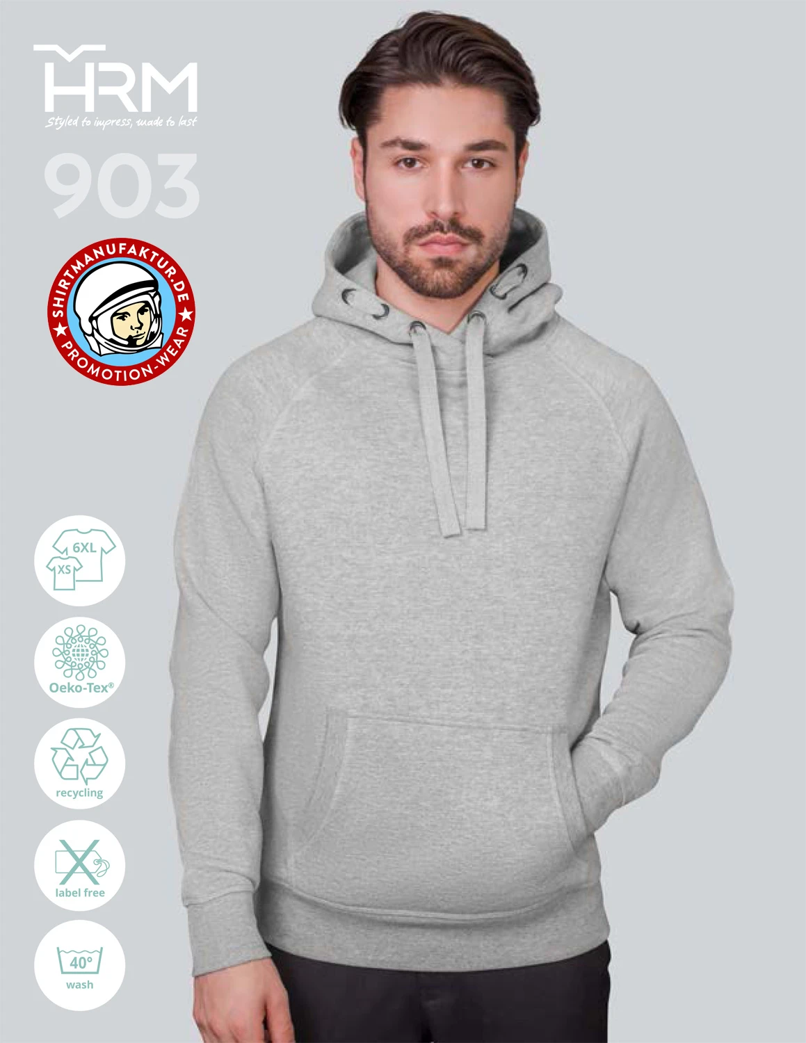 HRM Unisex Premium Raglan Hoody