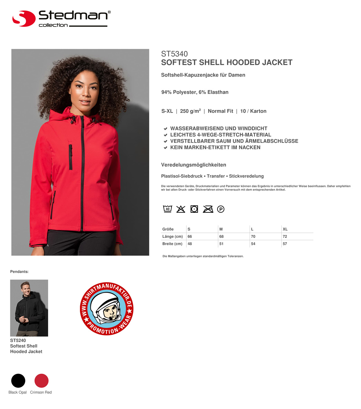 Stedman Women Softest Shell Hooded Jacket