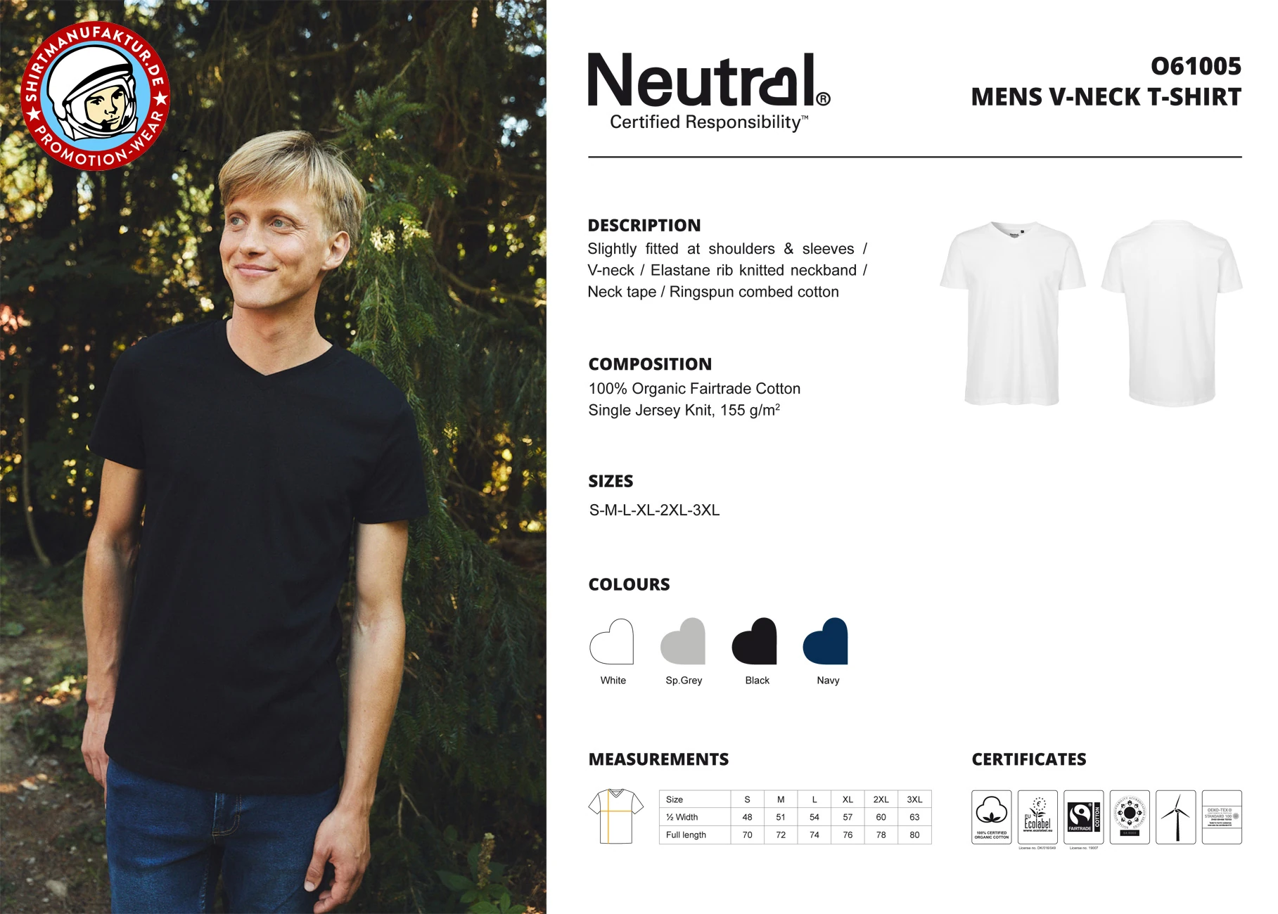 Neutral Mens V-Neck T-Shirt