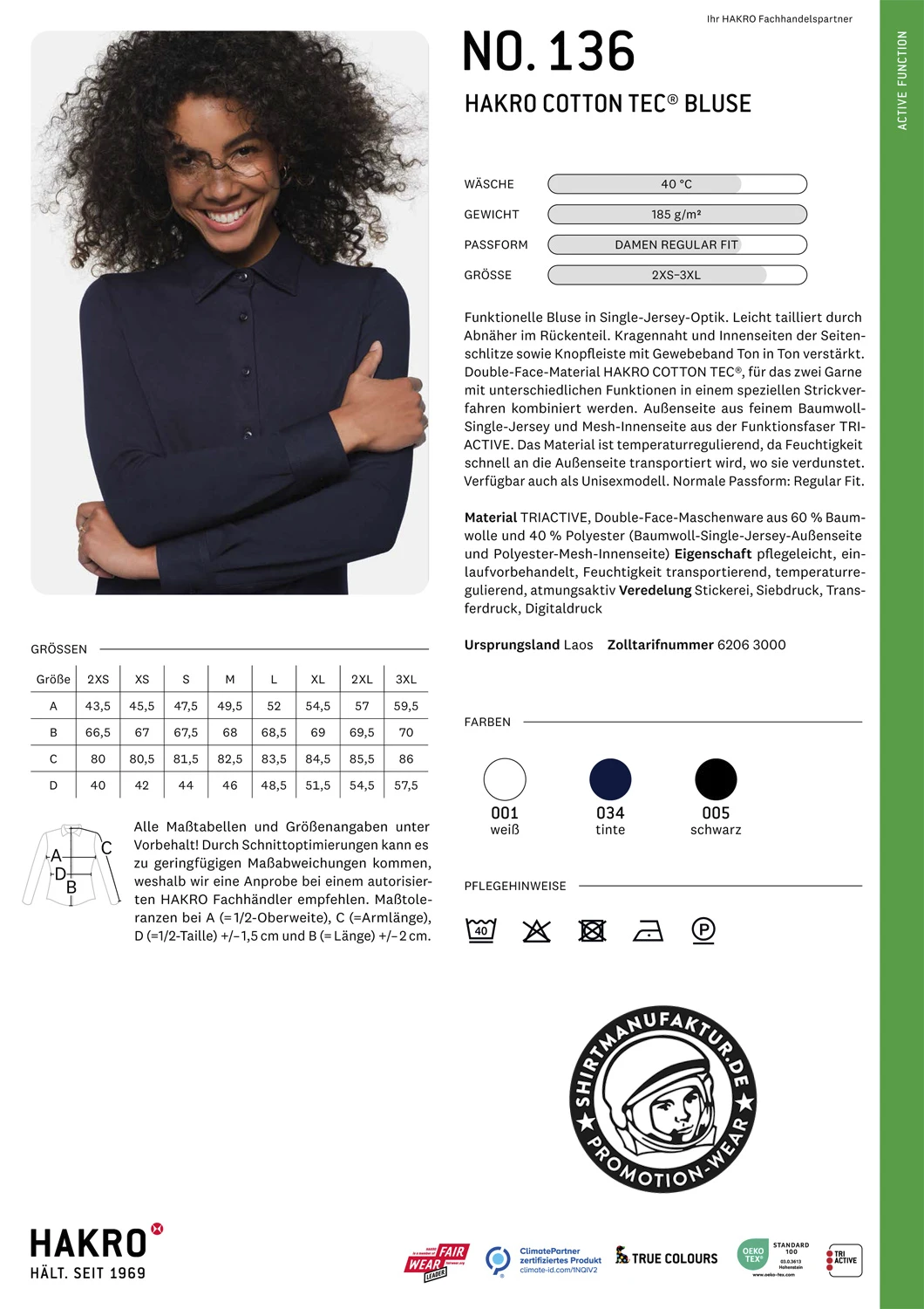 Hakro Ladies Cotton Tec Blouse