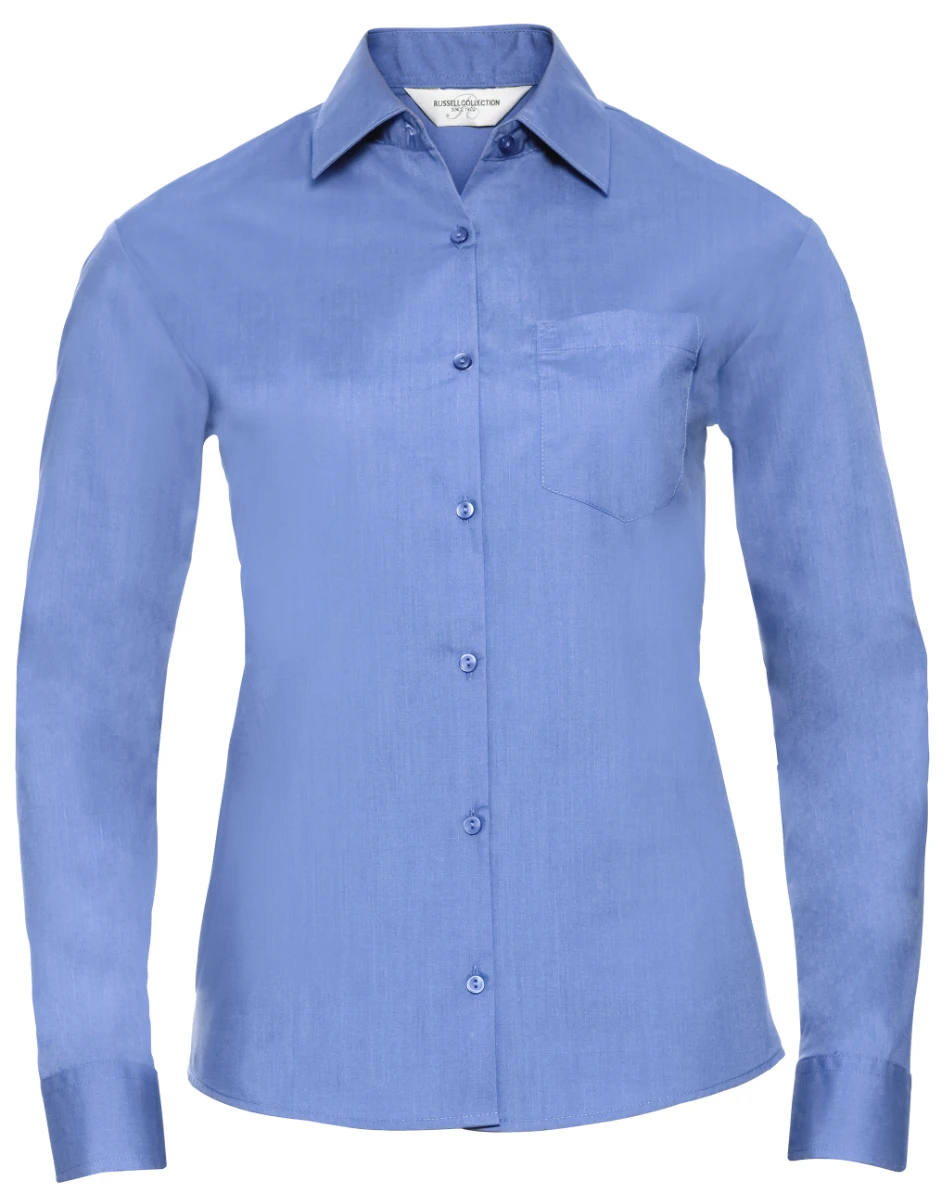 Russell Ladies Poly-Cotton Longsleeve Poplin Blouse
