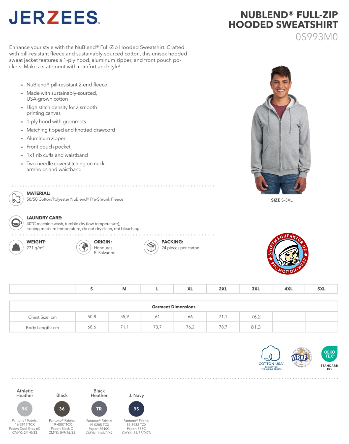 Jerzees NuBlend Full-Zip Hooded Sweatshirt