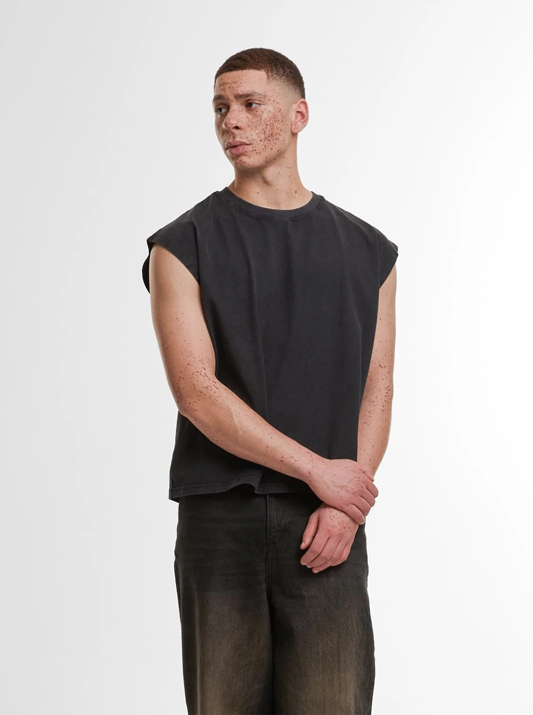 Build Your Brand Vintage Cropped Heavy Sleeveless Tee