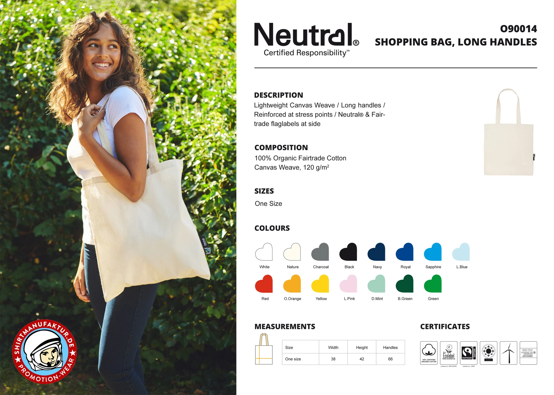 Neutral Shopping Bag With Long Handles