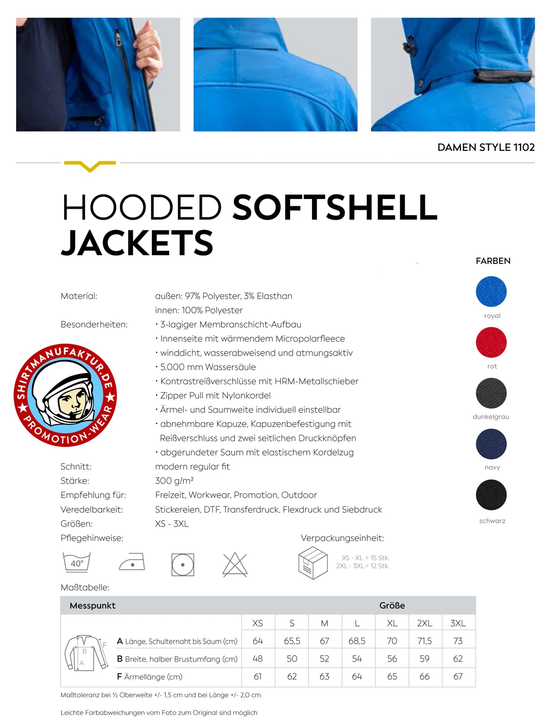 HRM Womens Hooded Softshell Jacket