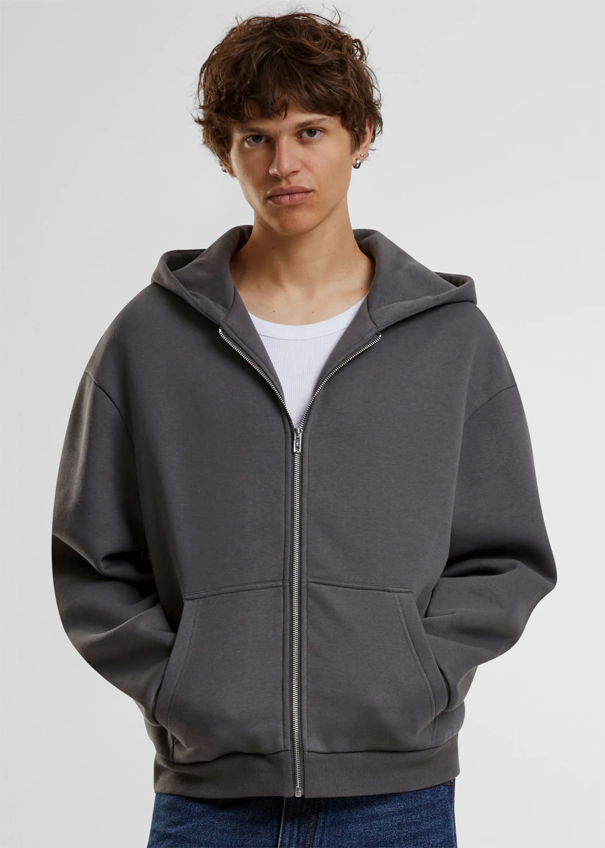 Build Your Brand Fluffy Zip Hoody