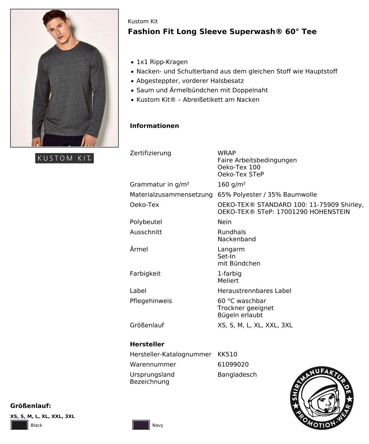 Kustom Kit Fashion Fit Longsleeve