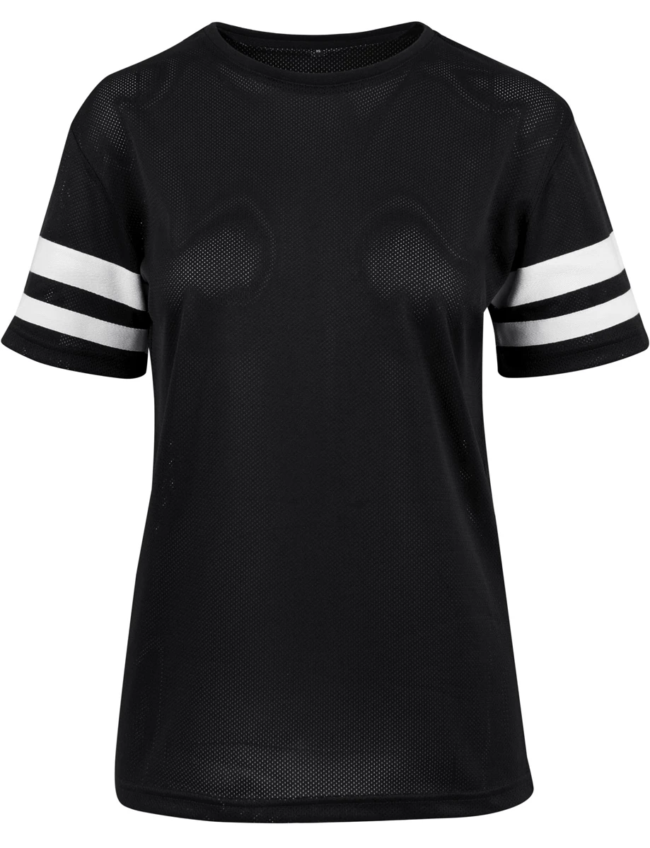 Build Your Brand Ladies Mesh Stripe Tee