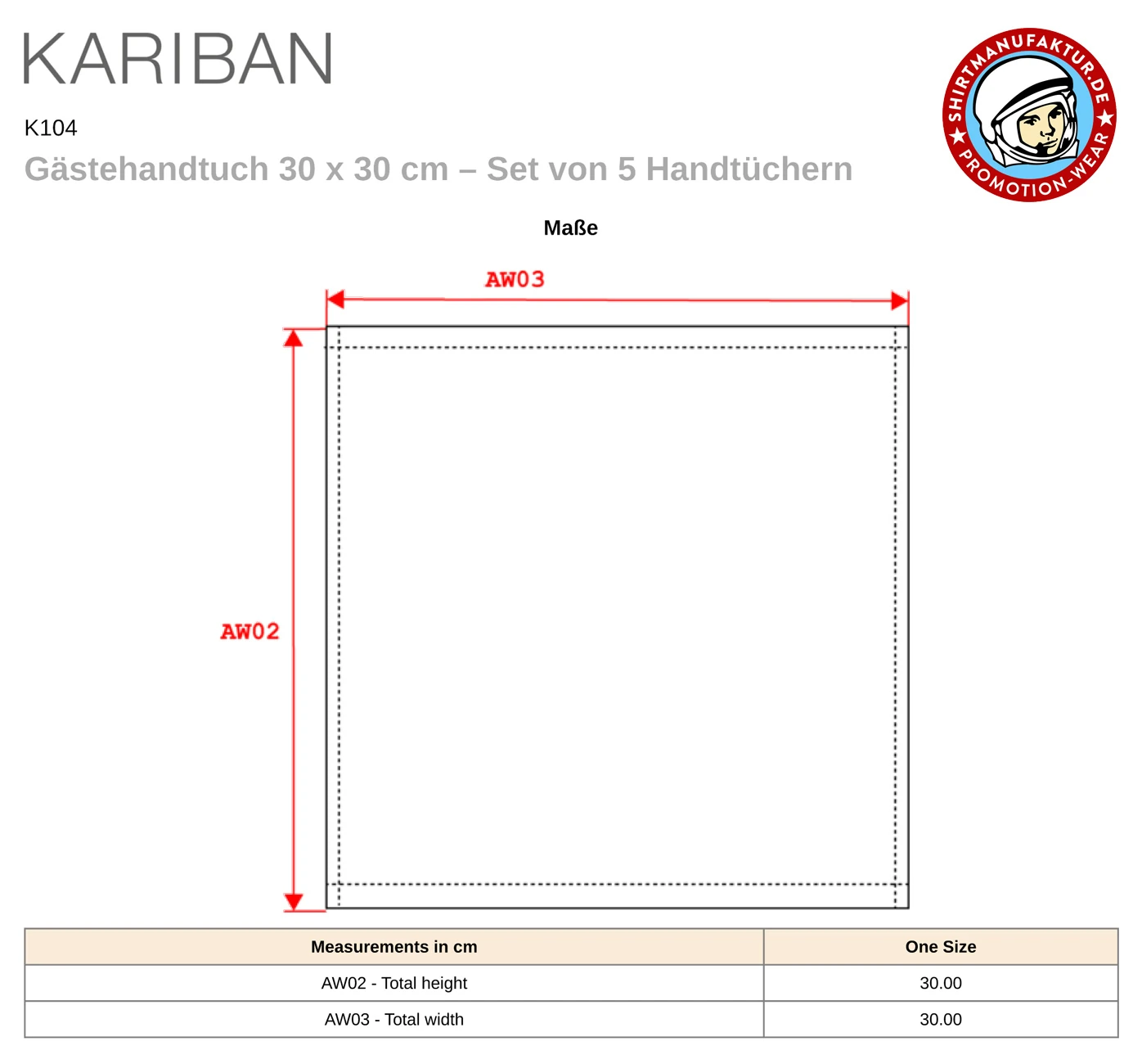 Kariban Gästehandtuch
