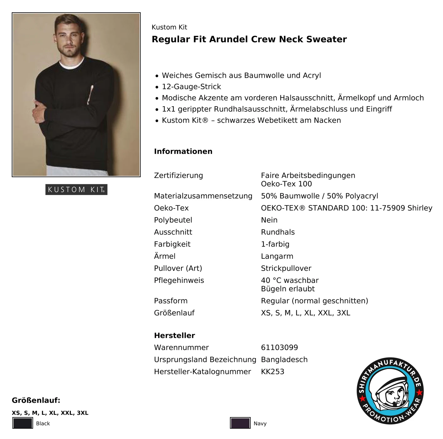 Kustom Kit Arundel Crewneck Sweater