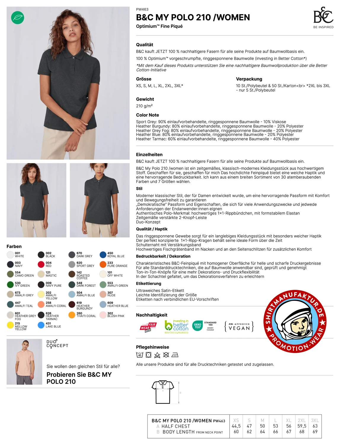 B&C Women My Polo 210
