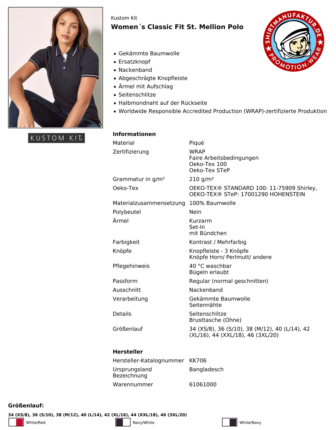 Kustom Kit Womens St. Mellion Polo Kustom Kit Womens St. Mellion Polo