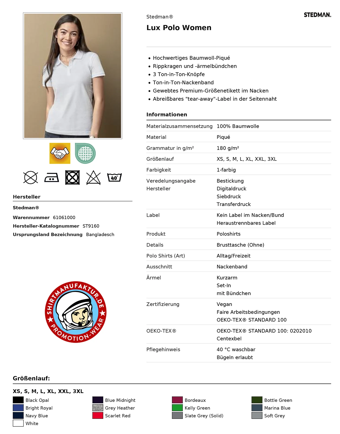 Stedman Womens Lux Polo