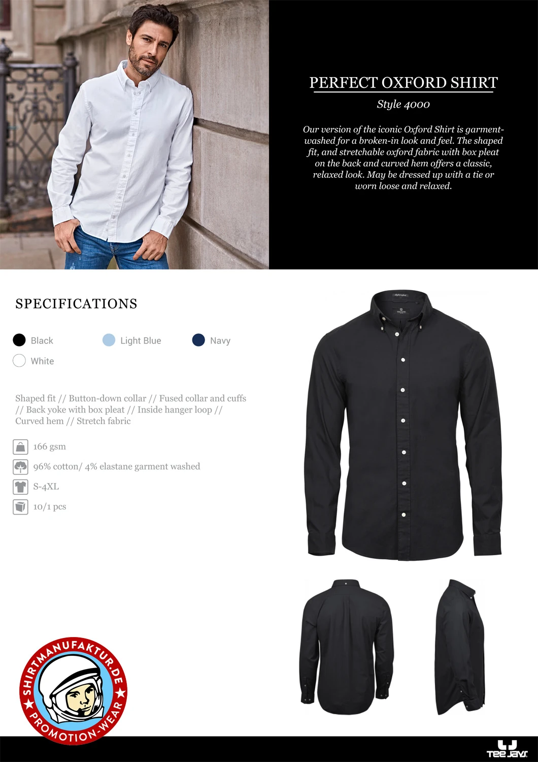 Tee Jays Mens Perfect Oxford Shirt