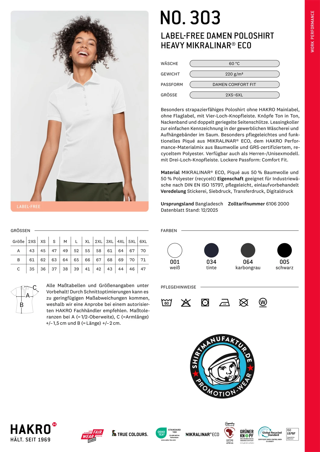 Hakro Ladies Label-Free Polo Heavy Mikralinar Eco