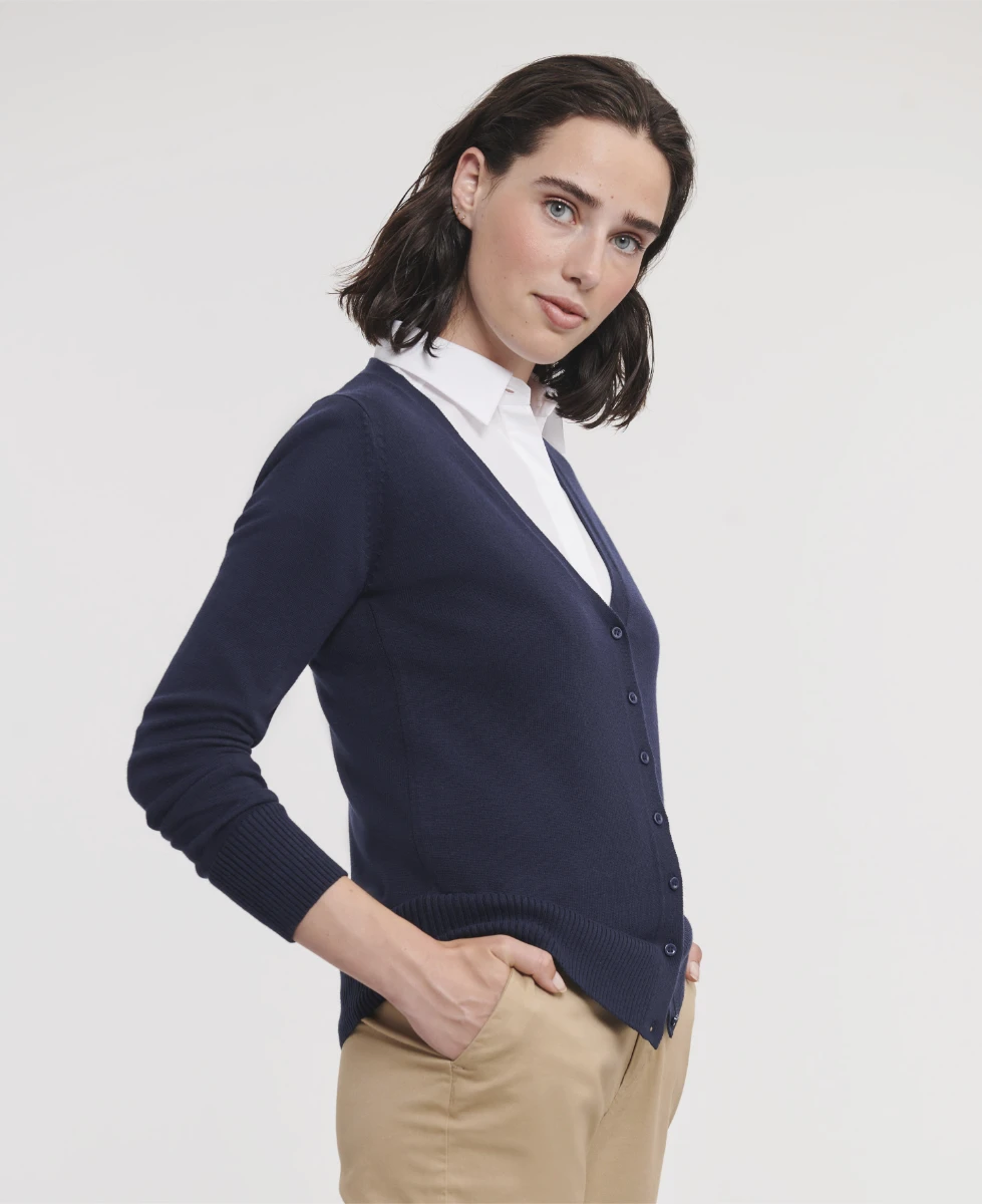 Russell Ladies V-Neck Knitted Cardigan