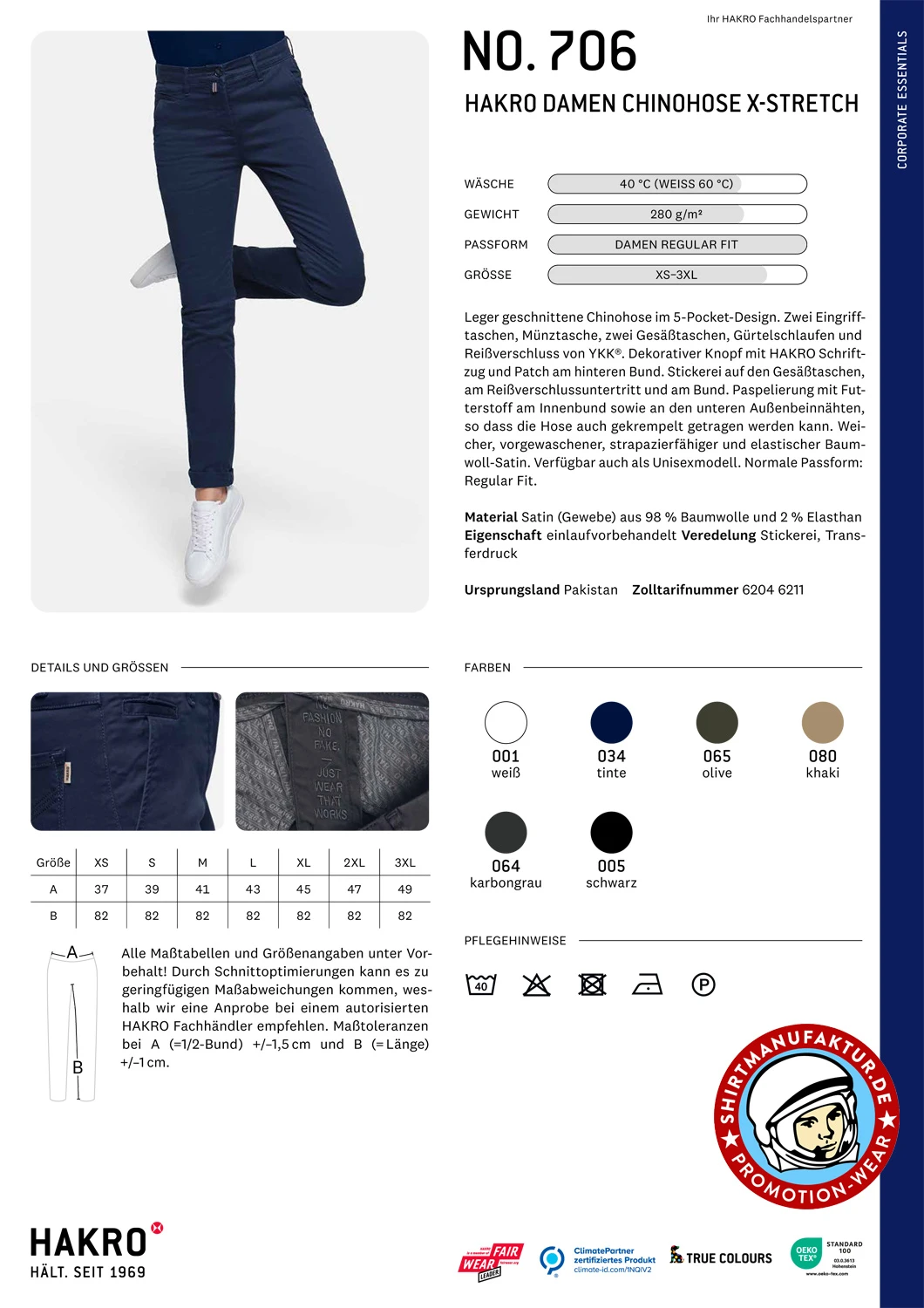 Hakro Damen Chinohose X-Stretch Hakro Damen Chinohose X-Stretch