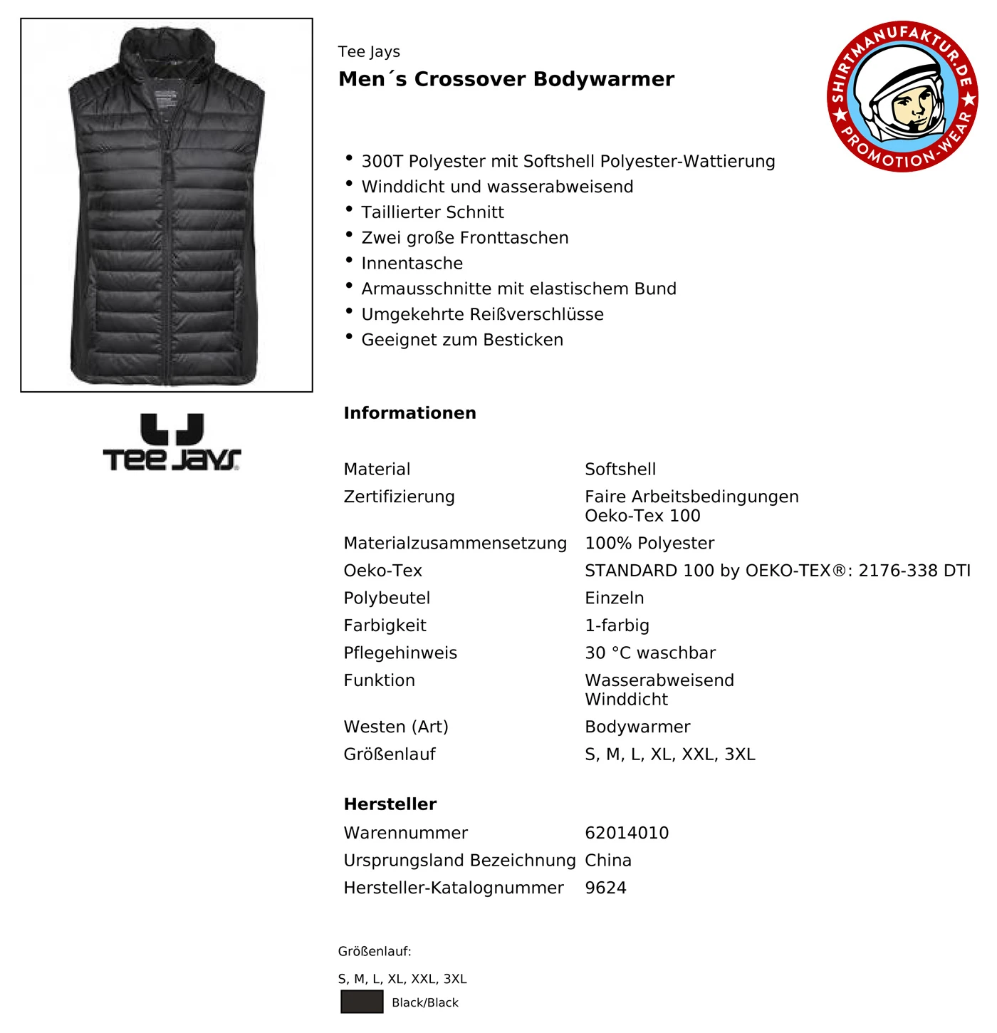 Tee Jays Mens Crossover Bodywarmer