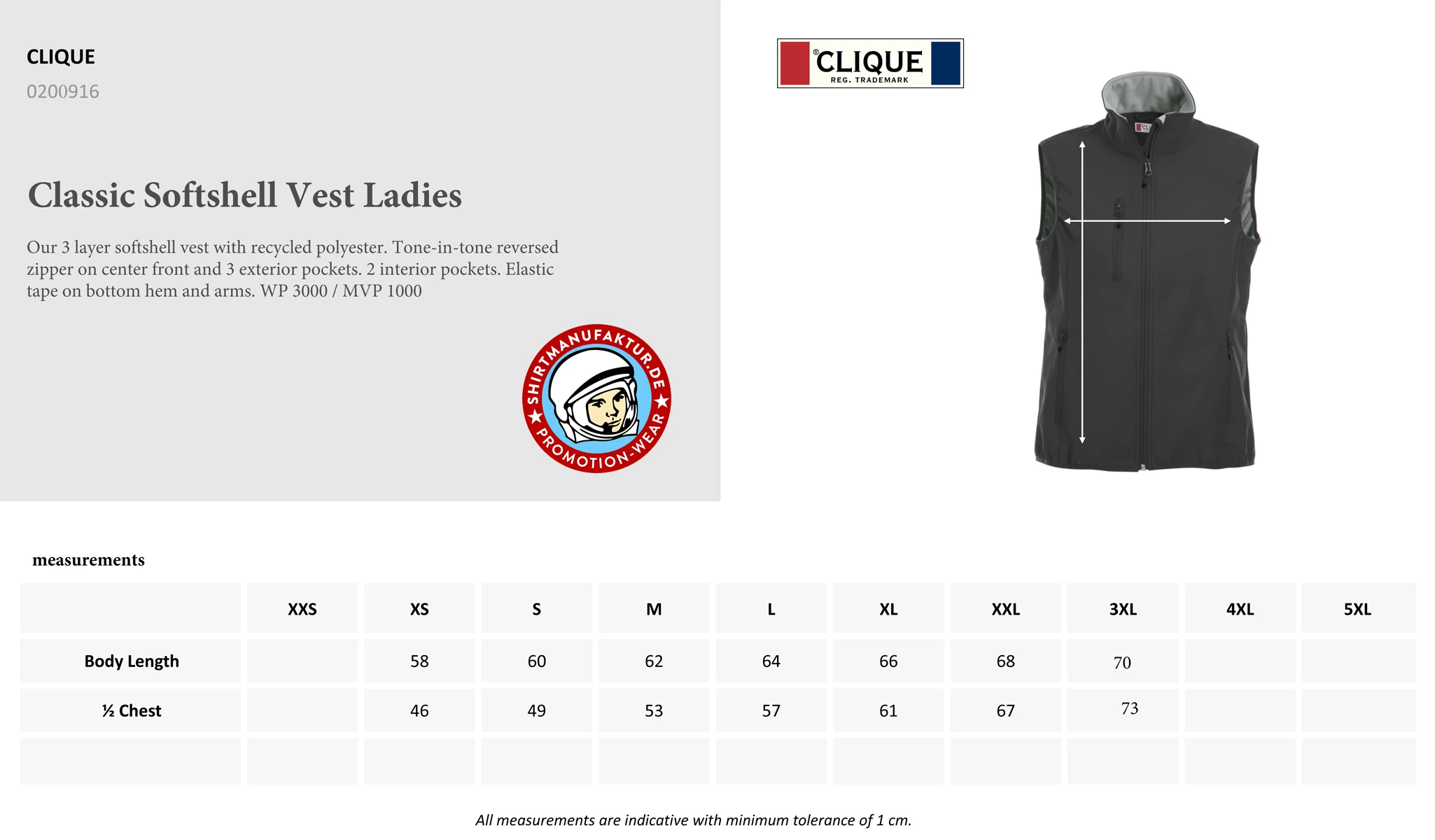 Clique Womens Classic Softshell Vest