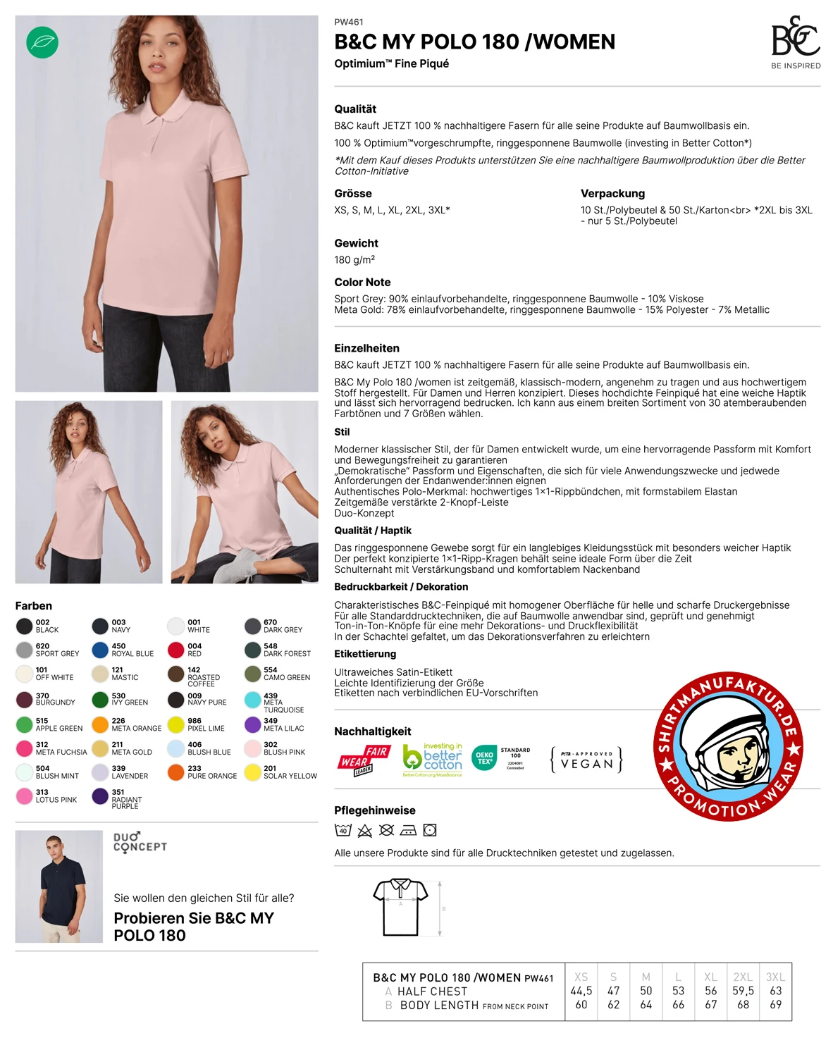 B&C Women My Polo 180