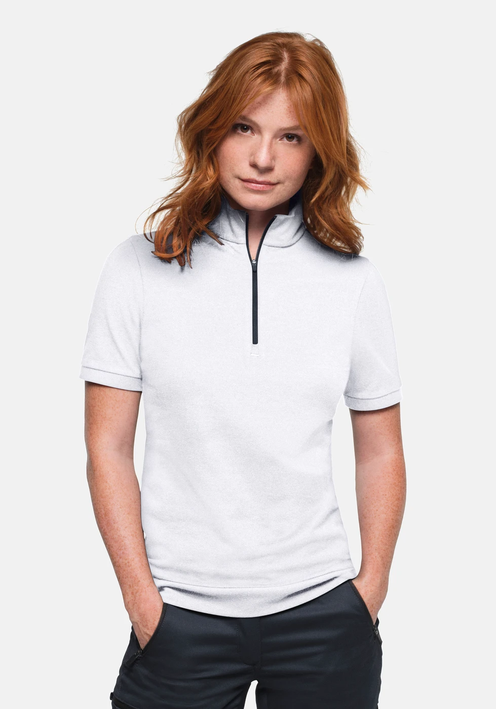Hakro Ladies Zip Shirt Piqué Mikralinar Eco