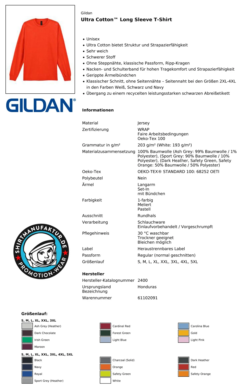 Gildan Ultra Cotton Longsleeve